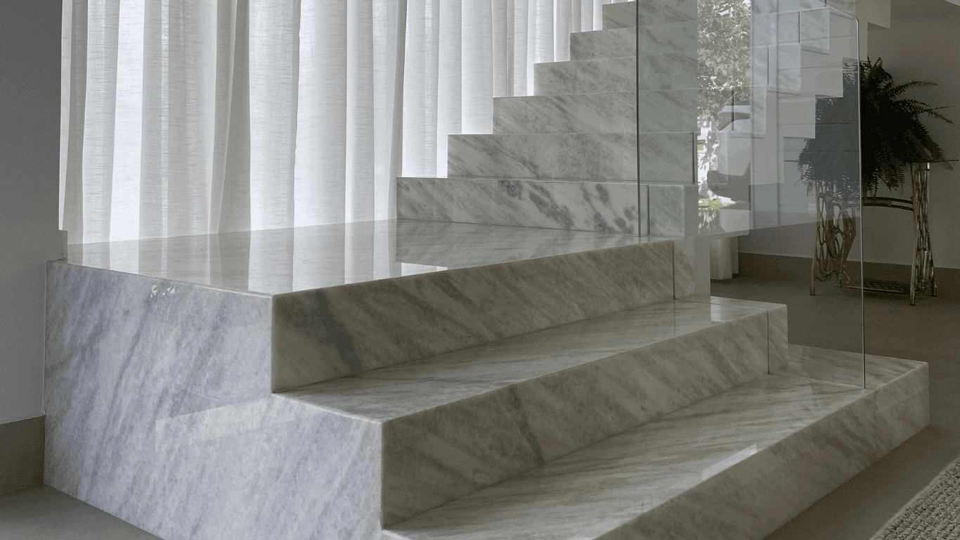 08. Marmoraria - Mármore e granito - Escada - lavatório